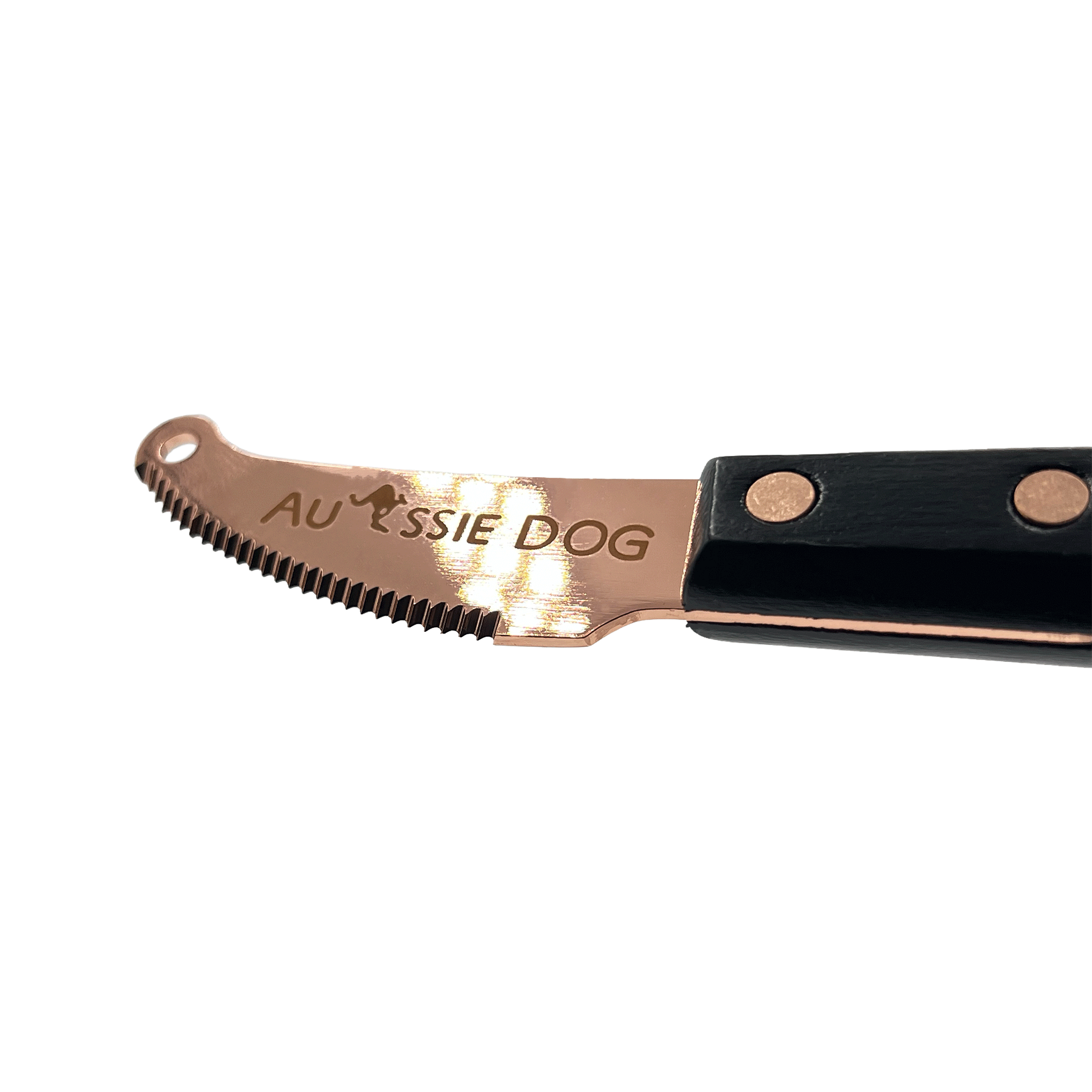 26 Teeth Left Curved Blade Stripping Knife by Aussie Dog