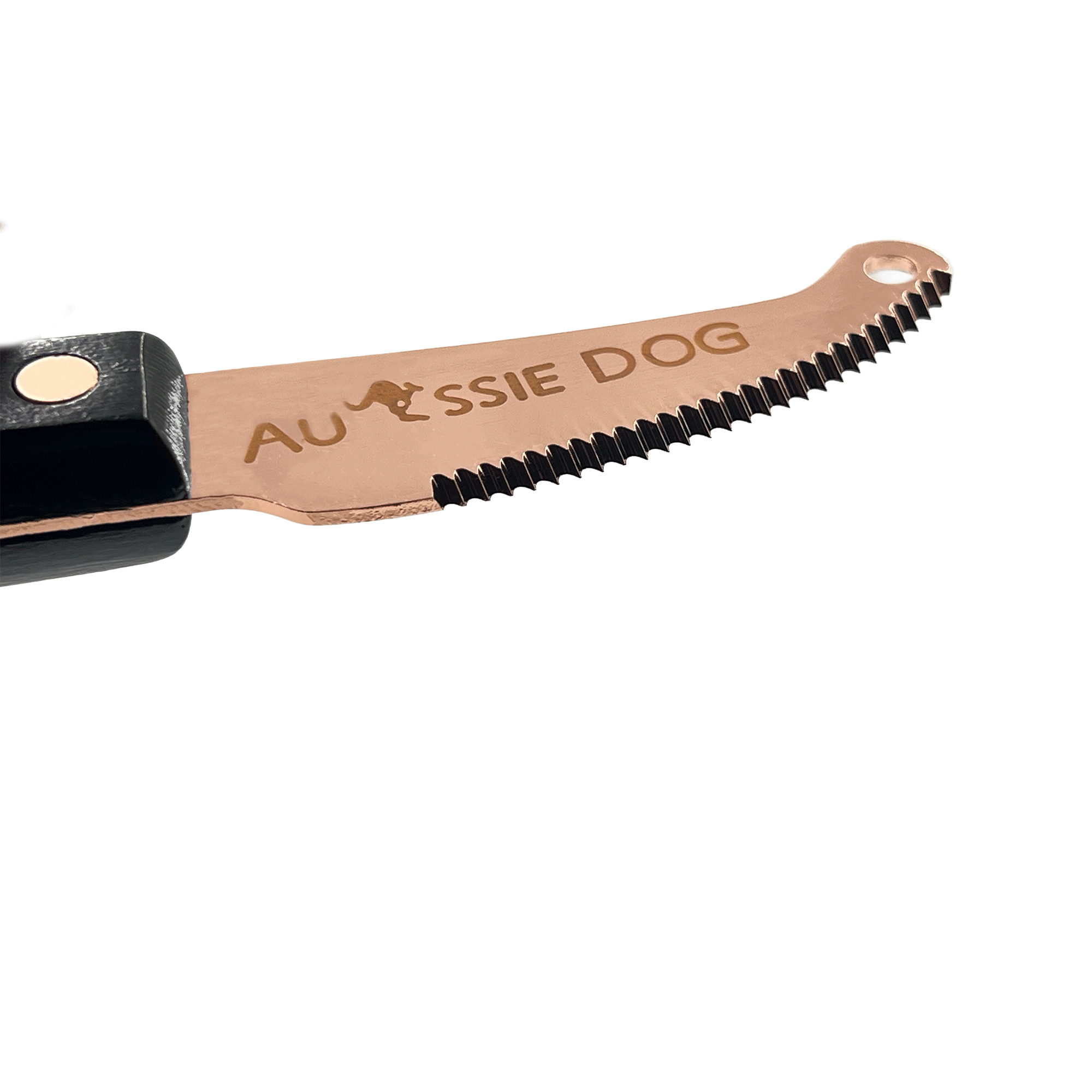 26 Teeth Right Curved Blade Stripping Knife by Aussie Dog