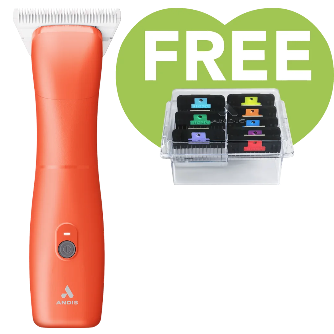 Emerge Clipper Orange Wide 30 Blade with Free 8pc Wide Comb Set by Andis