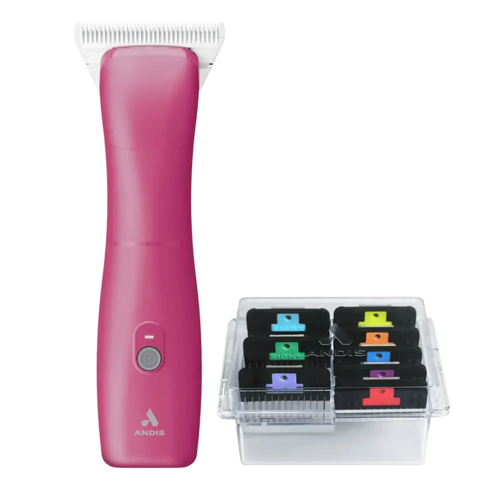 Emerge Clipper Pink with #30W Blade and 8Pc Wide Blade Comb Attachment Set by Andis