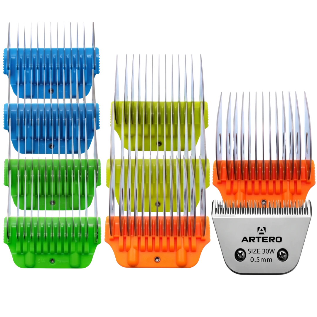 Wide Comb Attachments with #30W Blade Set by Artero