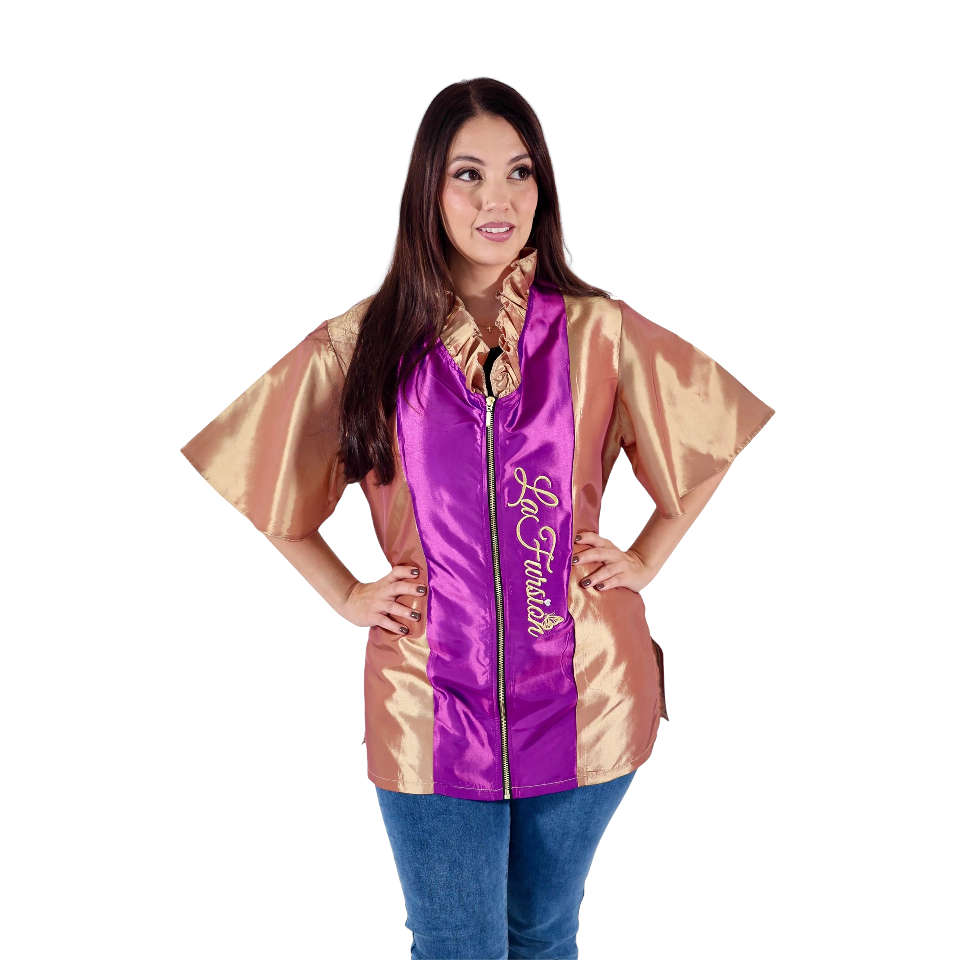 Butterfly With Sleeves Smocks Violet and Gold by LaFursion