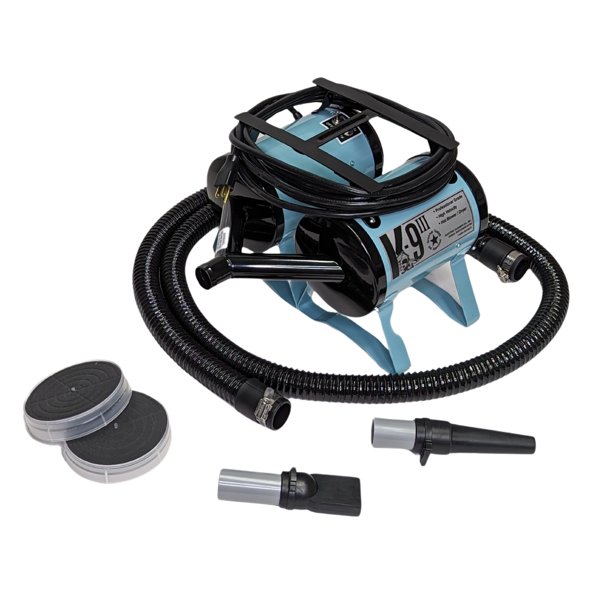 K9 III Dog Dryer Two-Speed with Free Water Peeler Attachment by Electric Cleaner