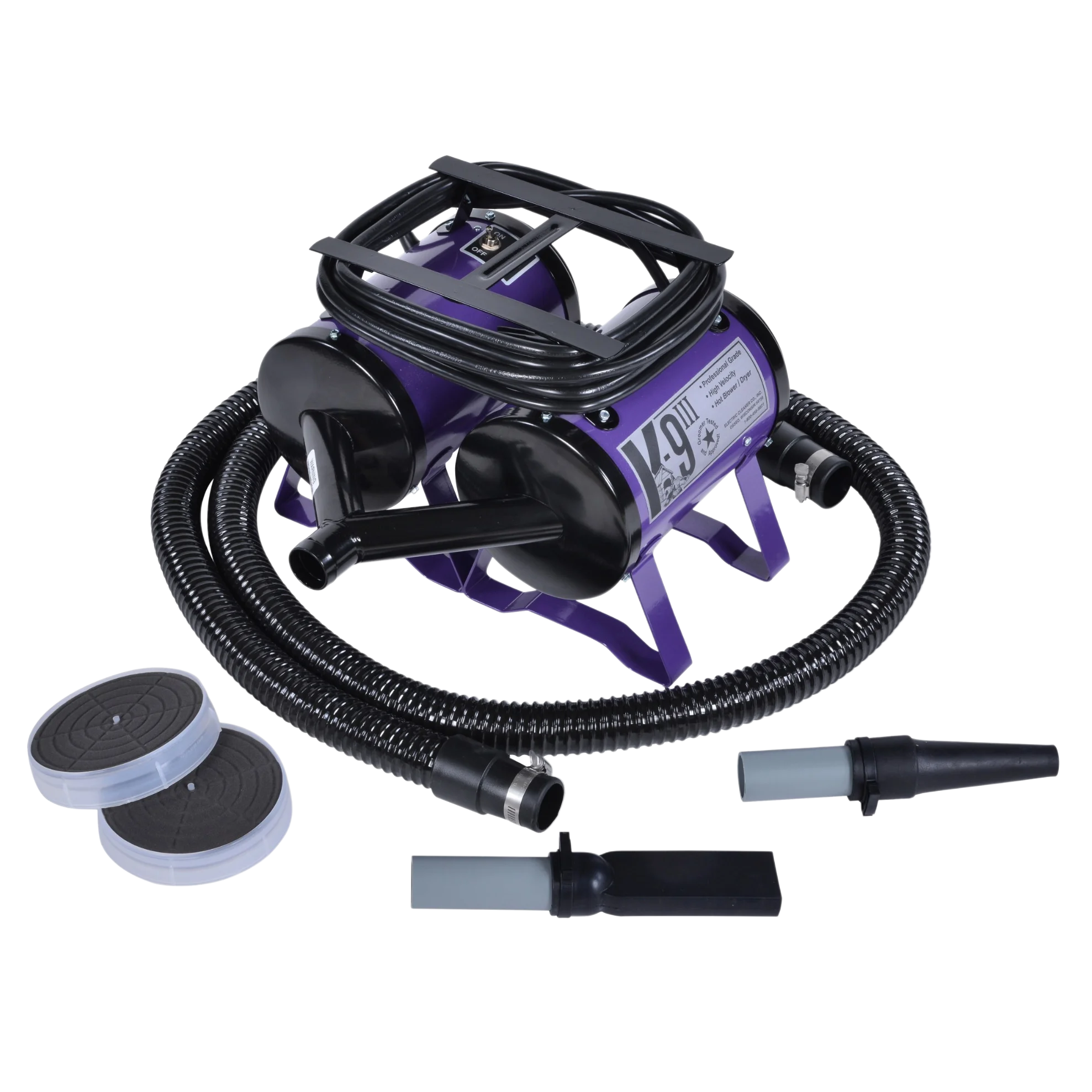 K9 III Dog Dryer Two-Speed with Free Water Peeler Attachment by Electric Cleaner