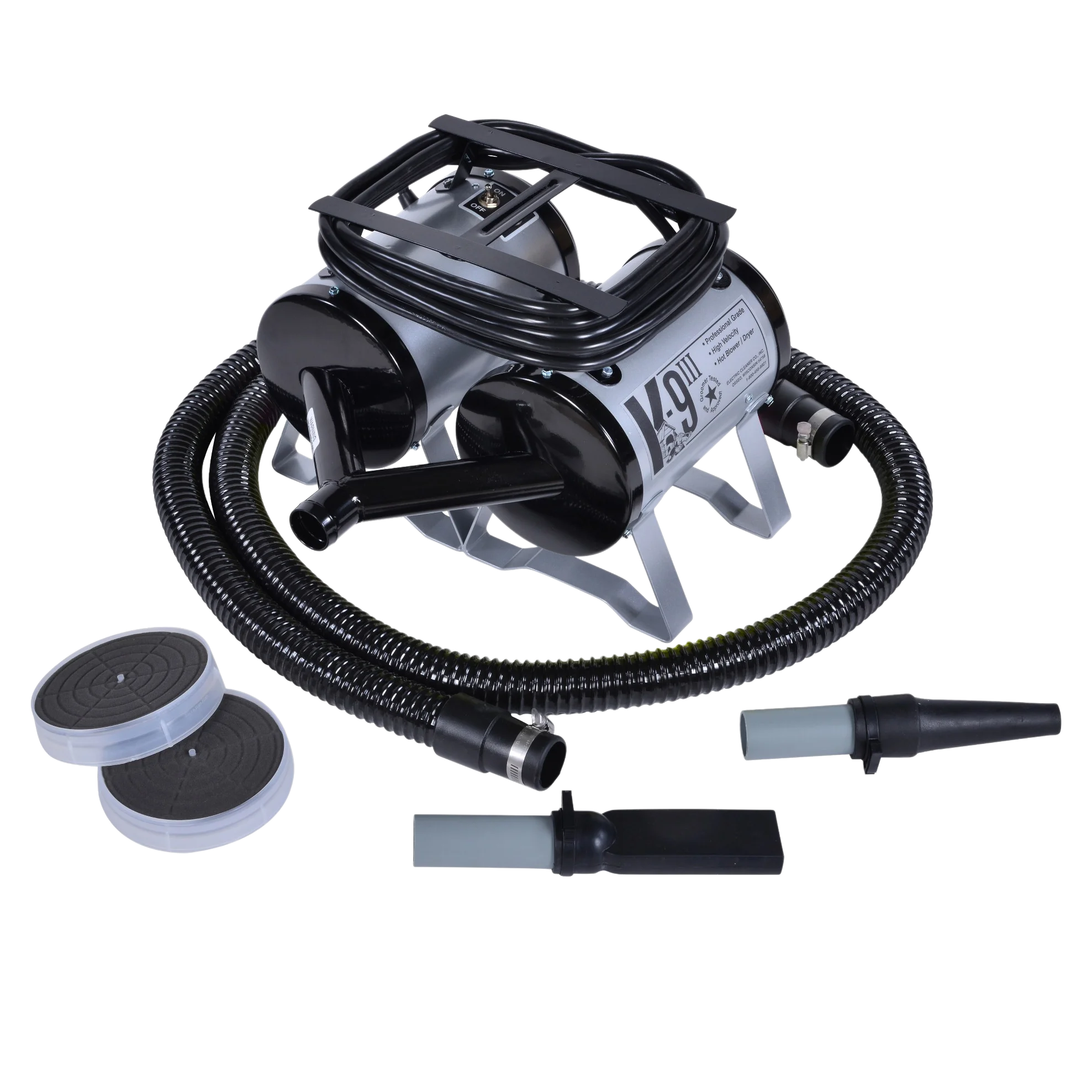 K9 III Dog Dryer Two-Speed with Free Water Peeler Attachment by Electric Cleaner
