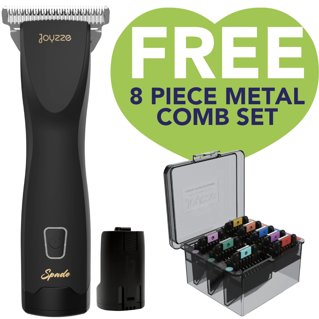 Spade A5 Clipper with #30W Blade and One Battery with Free 8 Piece Metal Comb Set by Joyzze