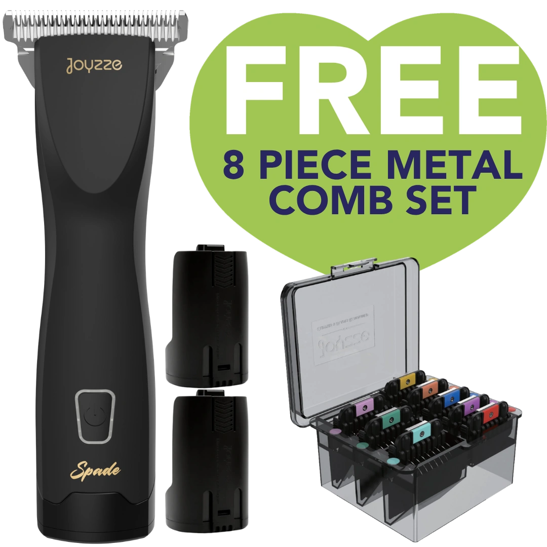 Spade A5 Clipper with #30W Blade and Two Batteries with Free 8 Piece Metal Comb Set by Joyzze