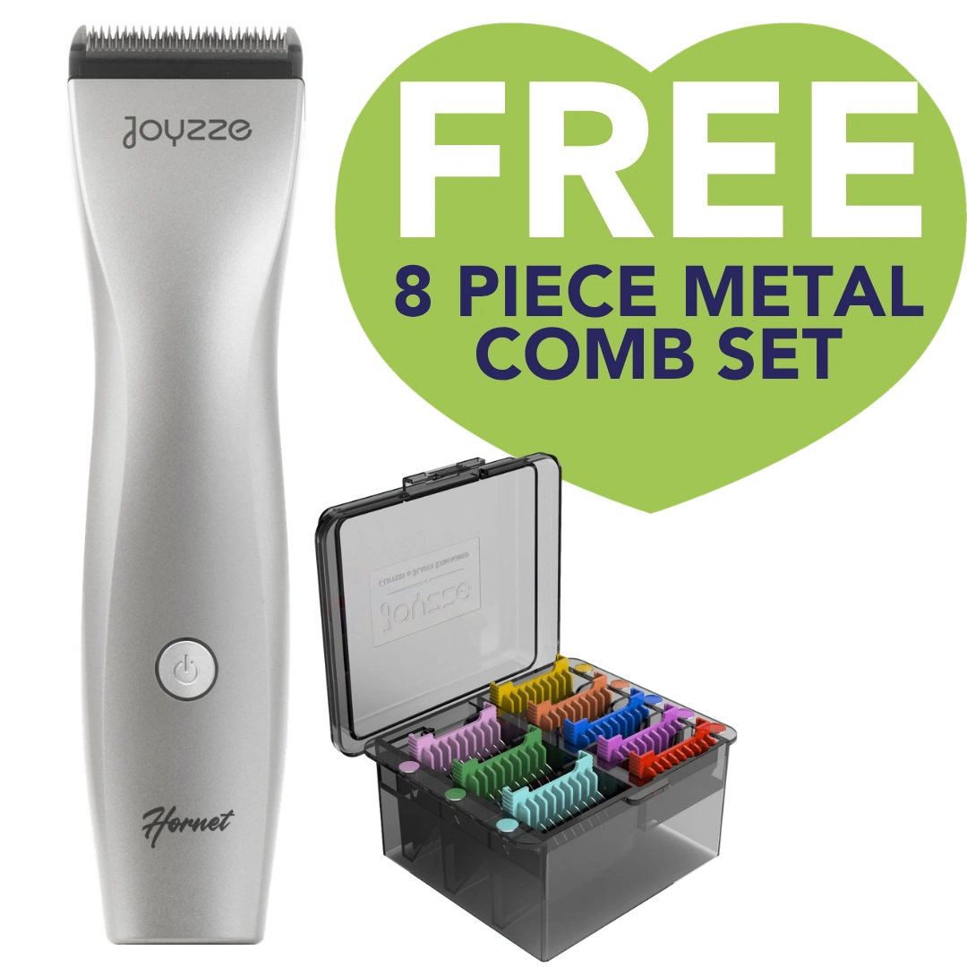 Hornet Silver 5-in-1 Clipper with Free 8 Piece Metal Comb Set by Joyzze