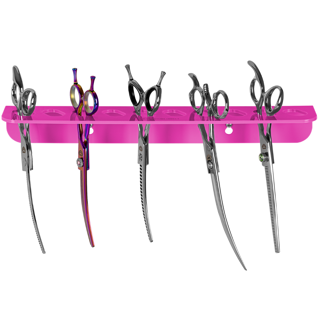 Acrylic 10 Scissor Holder Wall Mount Hot Pink by PetStore.Direct