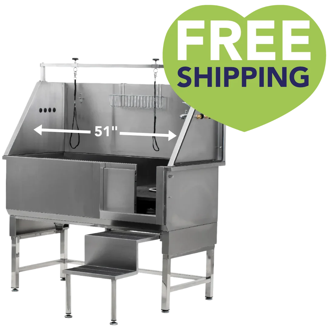 Pre-Order Walk-Through Bathing Tub with Steps by PetStore.Direct