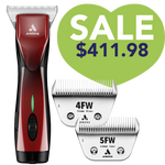 Pulse ZR II Red Clipper #30W and with 4FW and 5FW Blades by Andis