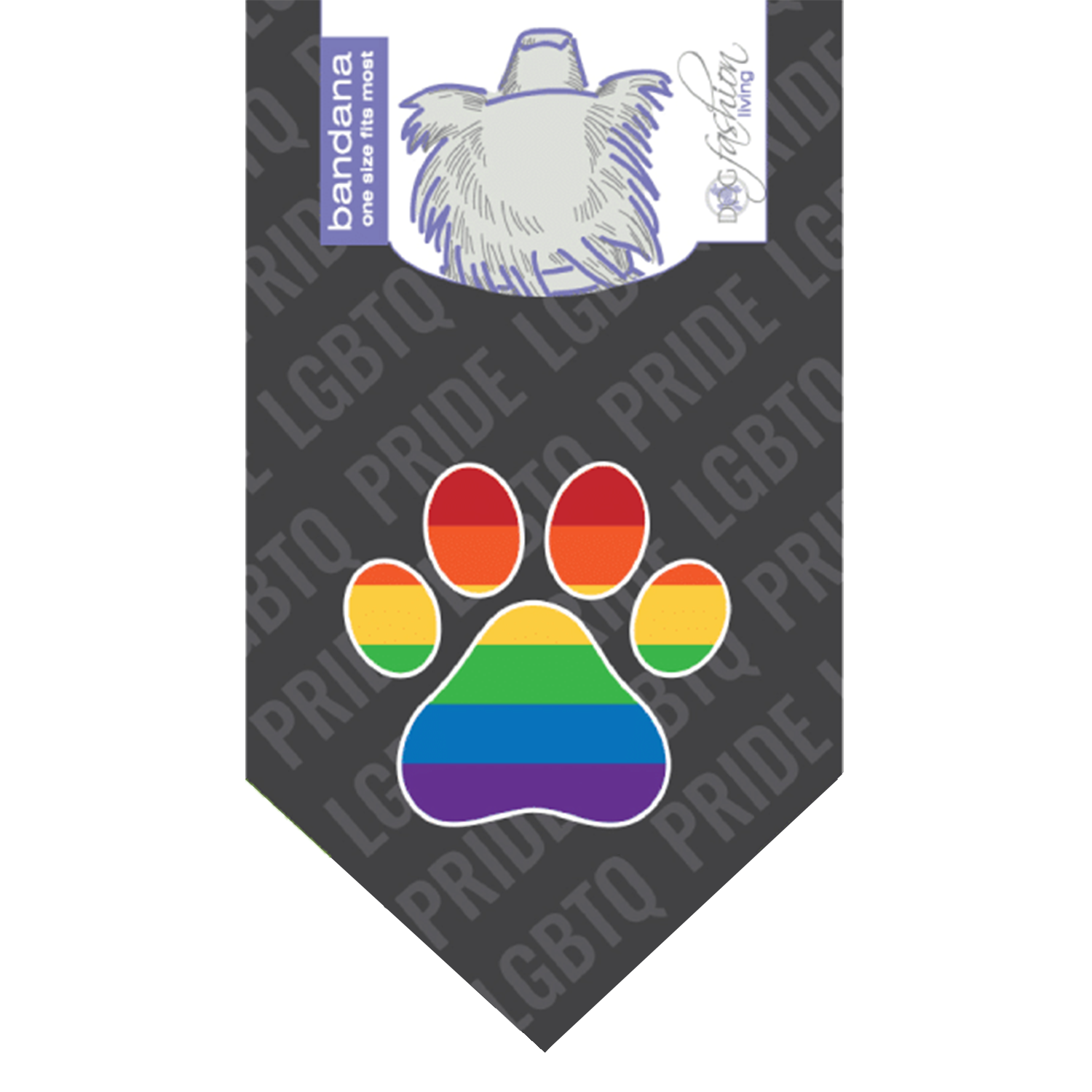 Gay Flag Paw Dog Bandana by Dog Fashion Living