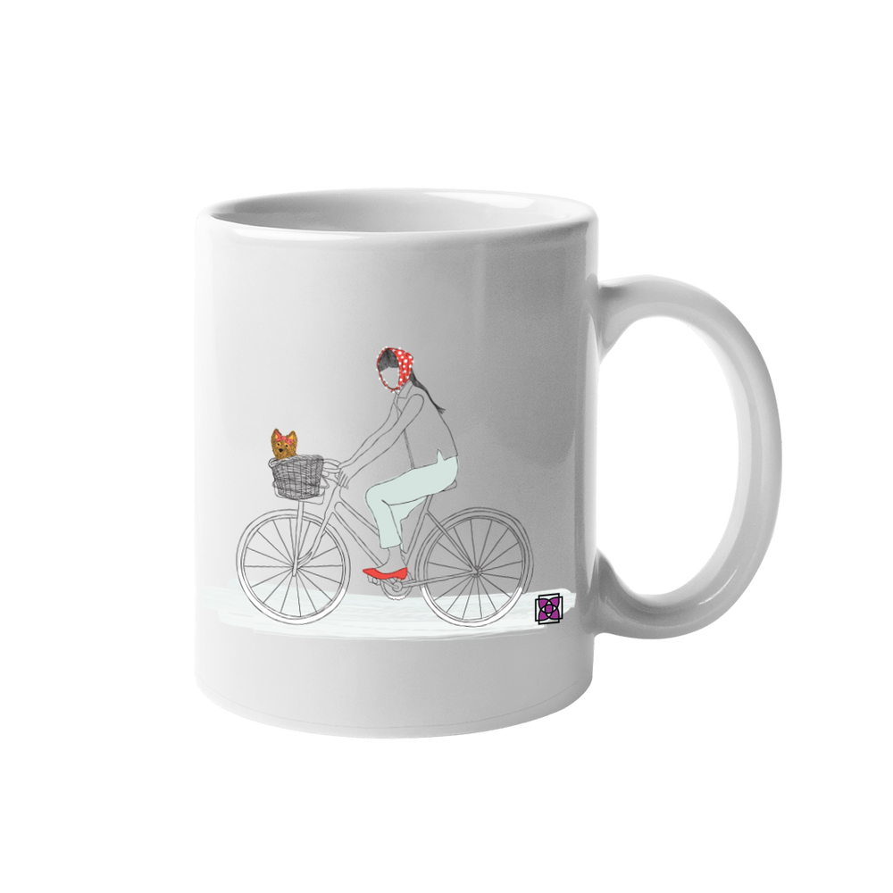 Dog on a Bike Mug by Dog Fashion Living