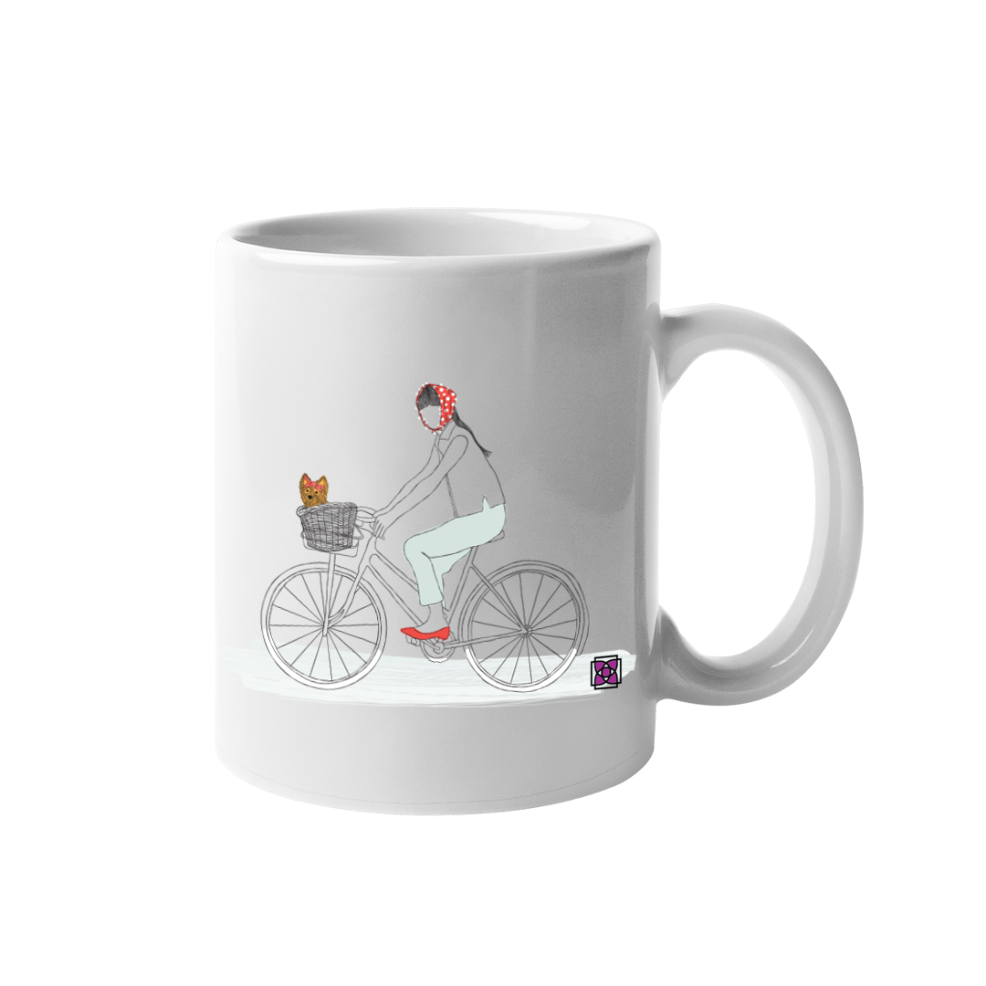 Dog on a Bike Mug by Dog Fashion Living