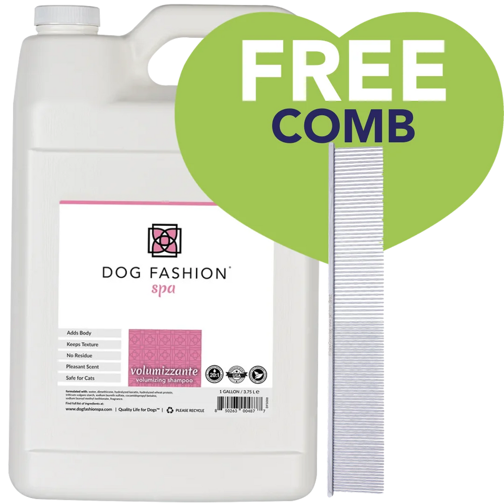 Volumizzante Gallon and 50/50 Fluffing Comb Bundle by Dog Fashion Spa