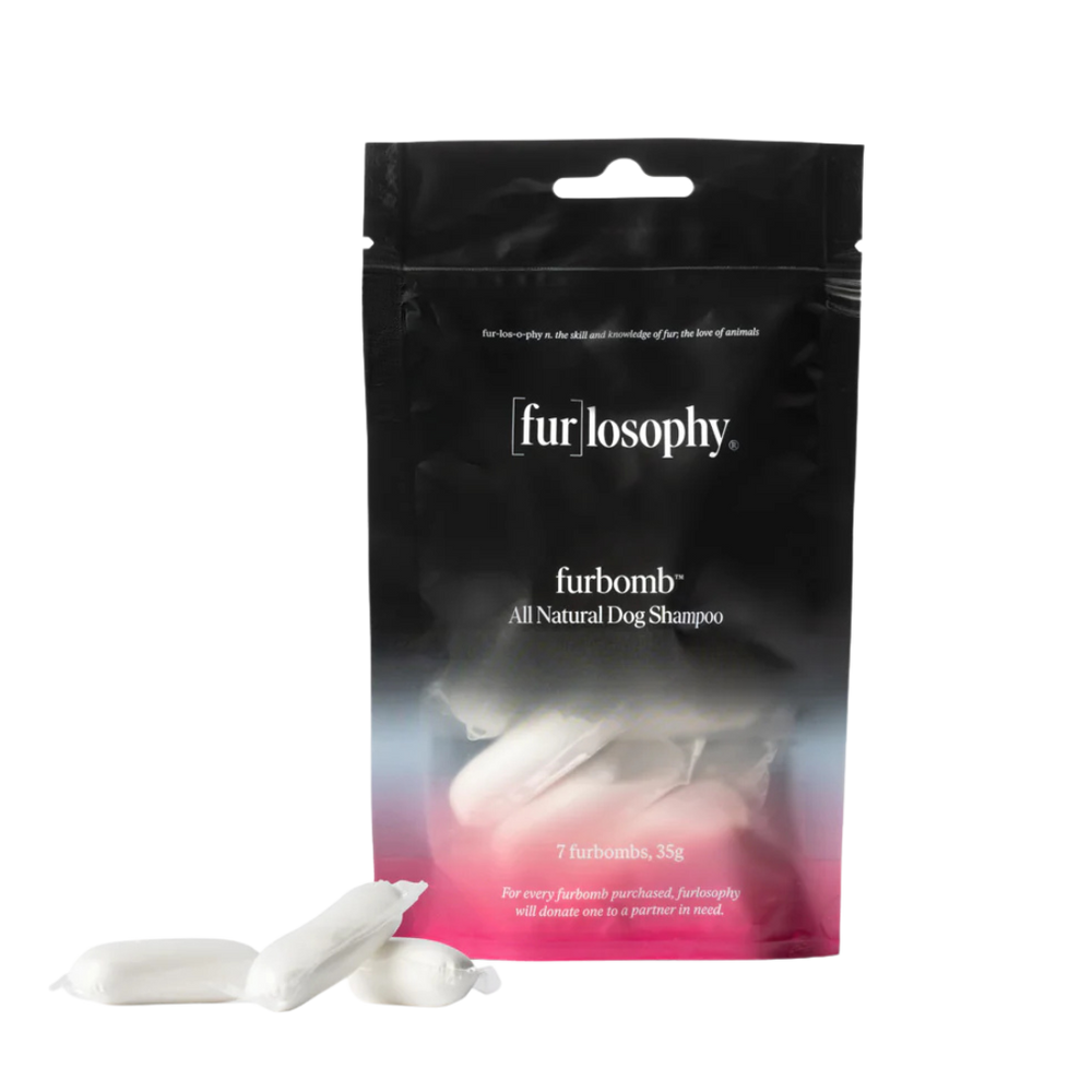 Pack of 7 Furbomb Natural Dog Shampoo Pod Includes 24oz Dilution bottle by Furlosophy