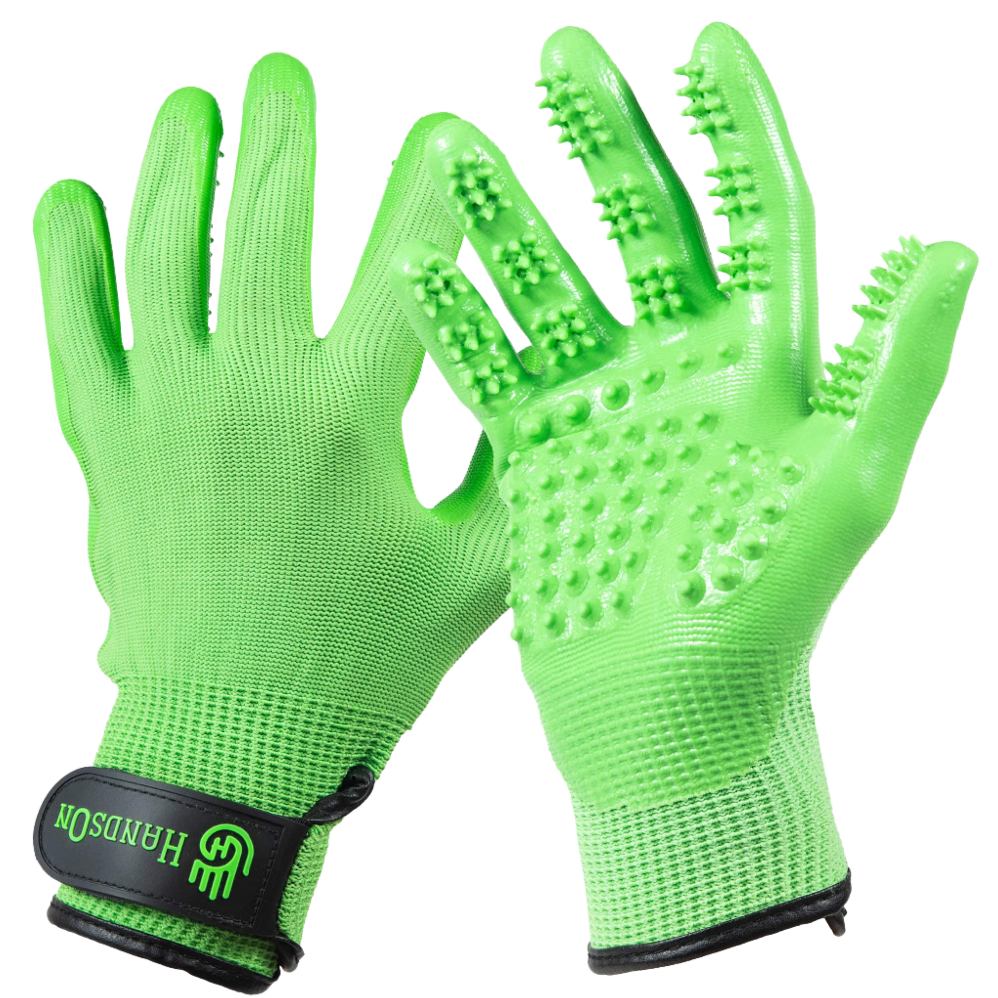 Junior Green Deshedding Gloves by HandsOn Gloves