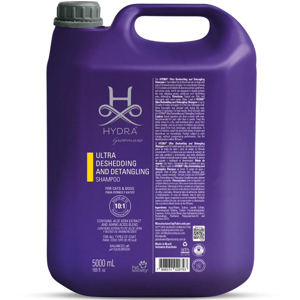 Ultra Deshedding and Detangling Shampoo 1.3Gallon by Hydra