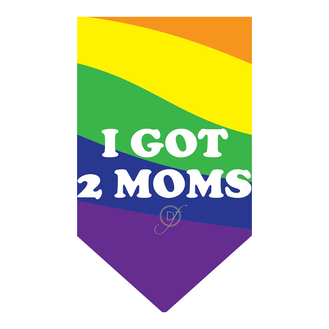 Dog Fashion Living I Got 2 Moms Gay Parade Dog Bandana 