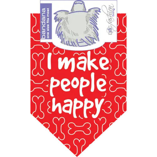 Dog Fashion Living I Make People Happy Dog Bandana