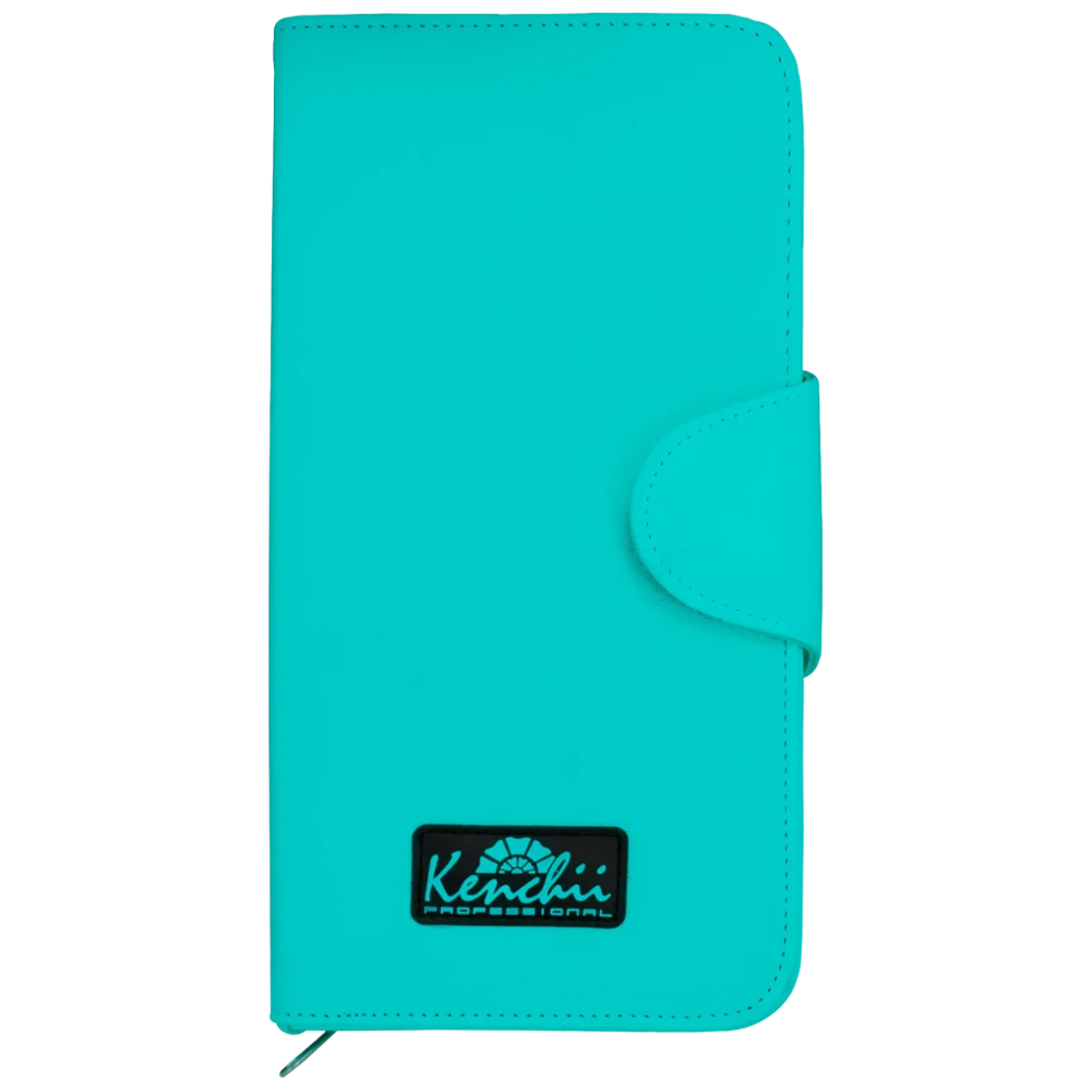 Faux Leather 5-Shear Zipper Case Teal by Kenchii