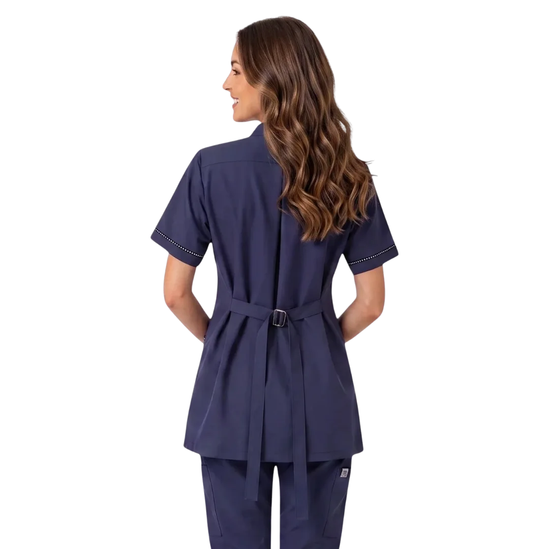 ladybird-line-navy-rhinestone-trim-waterproof-smock