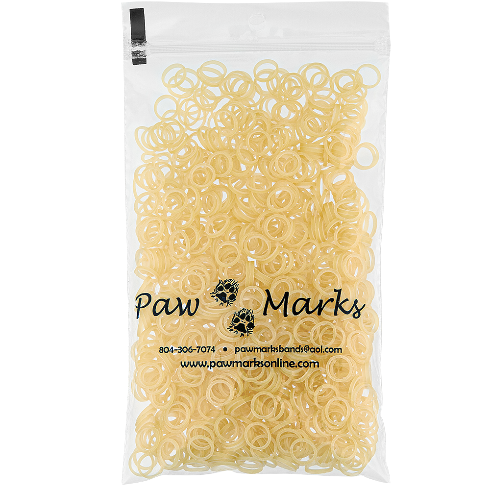 pawmarks latex dog hair bands 5/16" medium weight clear