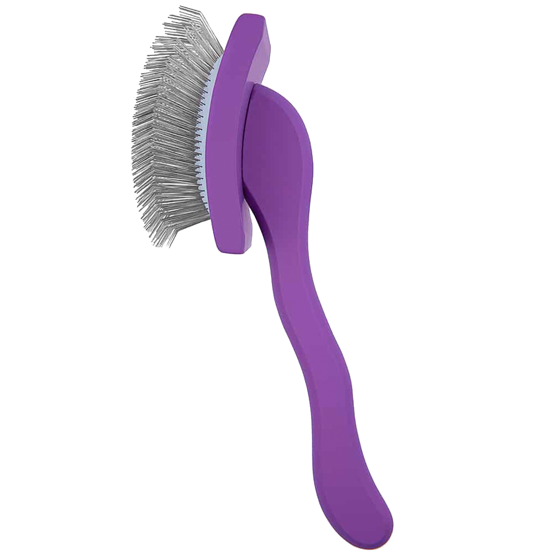 Large Curved Purple Dematting Brush by PetStore.Direct