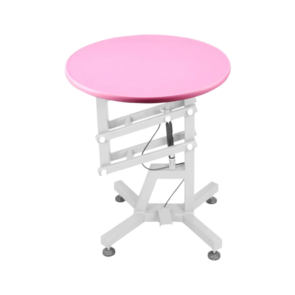 Round Air Lift Table - Pink Top by PetStore.Direct