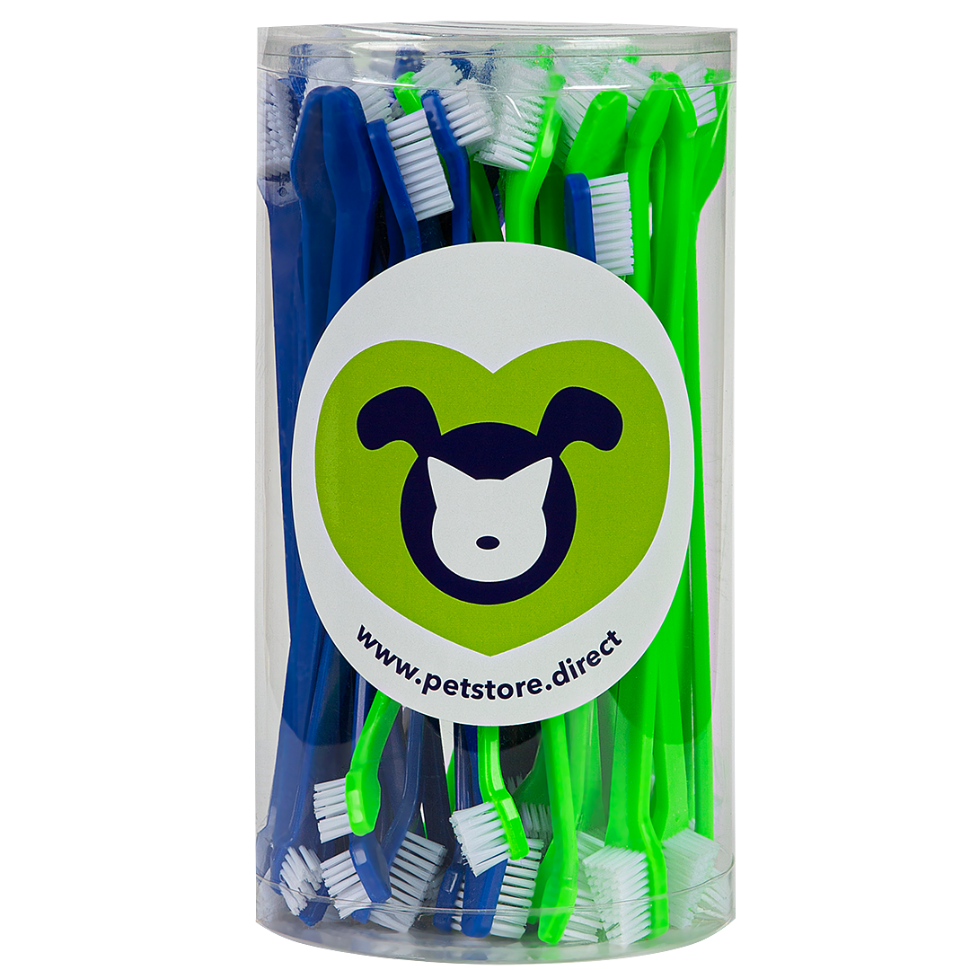 Dual-end Tooth Brushes Green/Blue by PetStore.Direct
