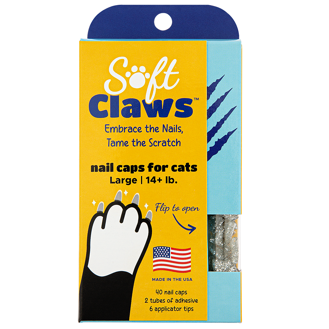 Silver Sparkle Feline Large Nail Caps by Soft Claws