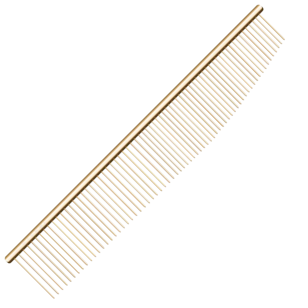 6.5" Half Curved Half Straight Combination Comb Gold by Utsumi