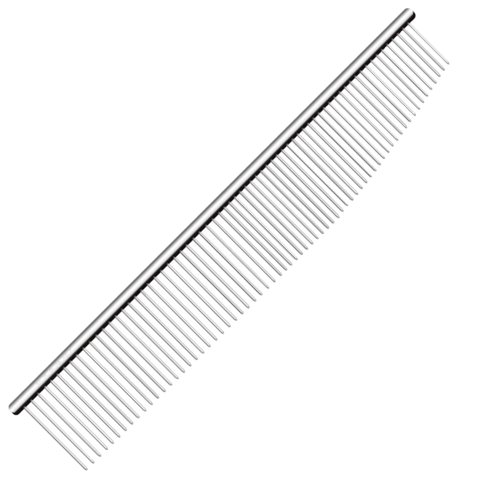6.5" Half Curved Half Straight Combination Comb Silver by Utsumi