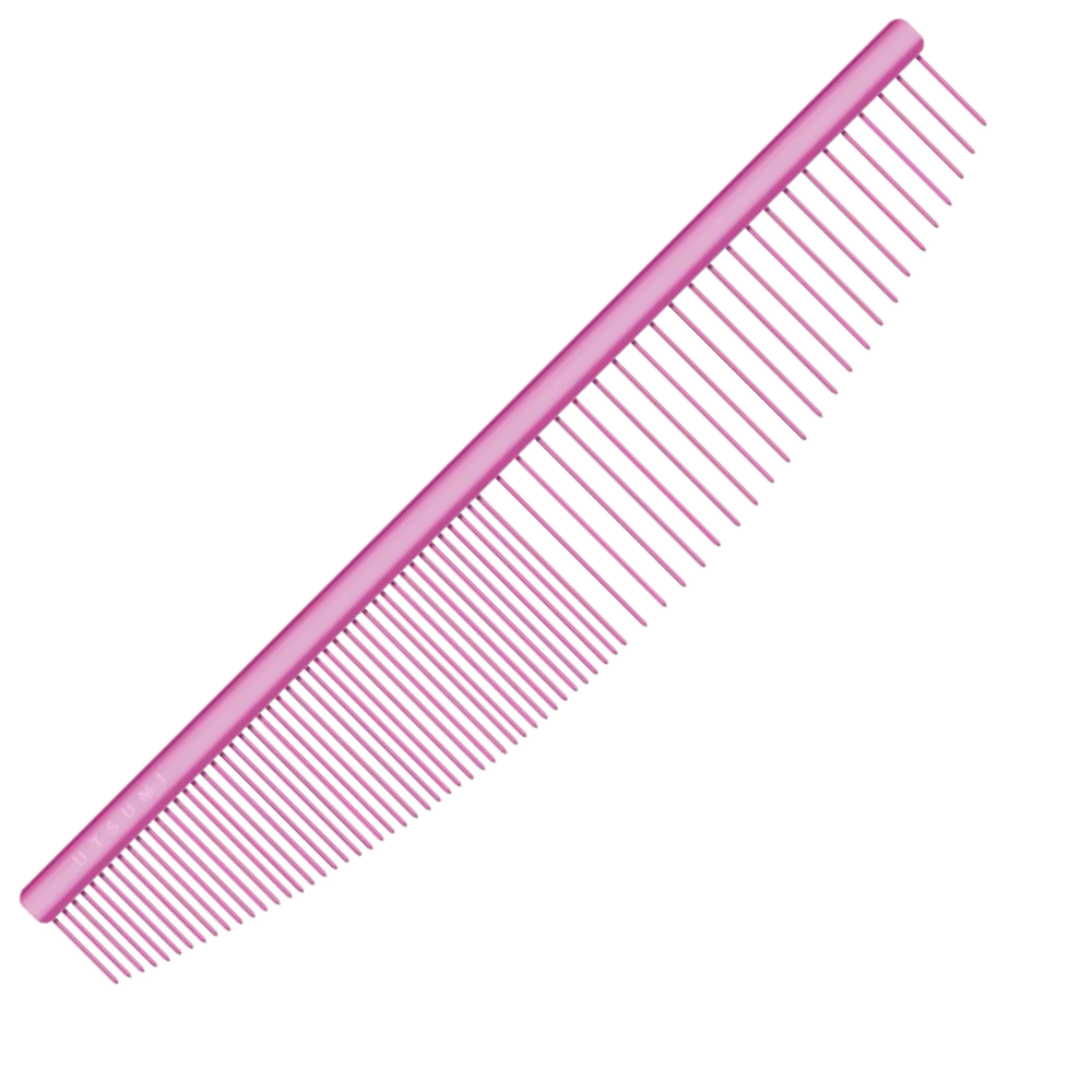 6.5" Half Moon Comb Pink by Utsumi