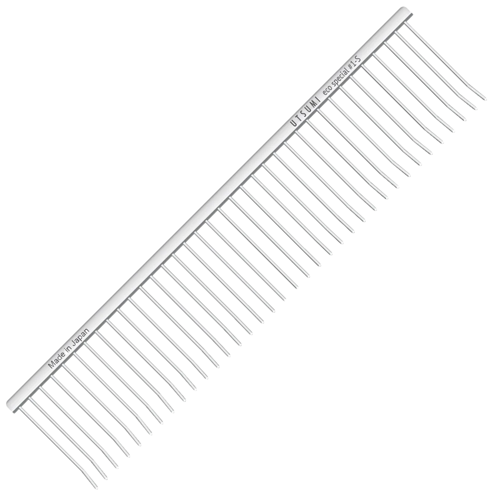 7.5" Curved Tip ECO Special #1 S Comb Silver by Utsumi