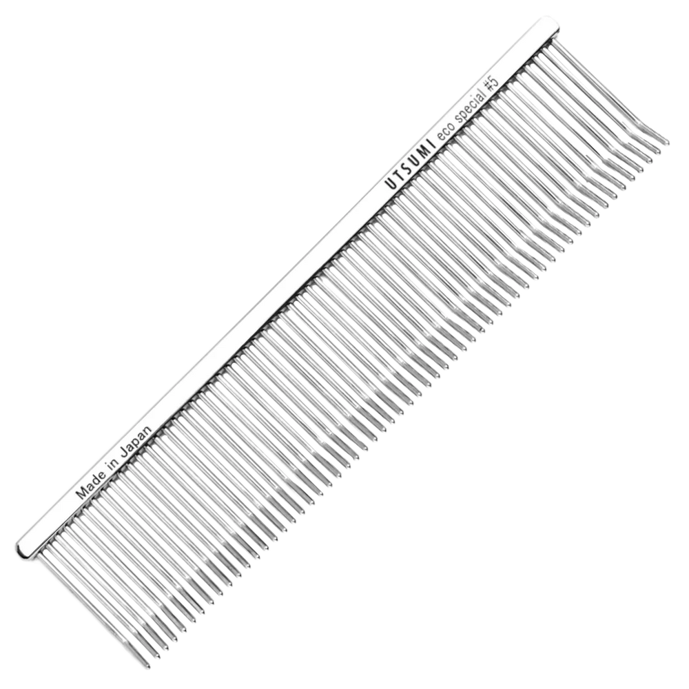 7.5" Curved Tip ECO Special #5 Comb Silver by Utsumi