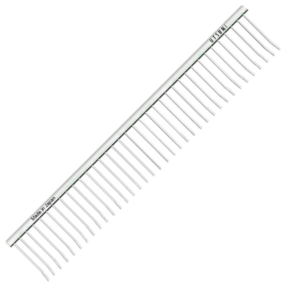 9.6" Curved Tip ECO Special #1 Comb Silver by Utsumi
