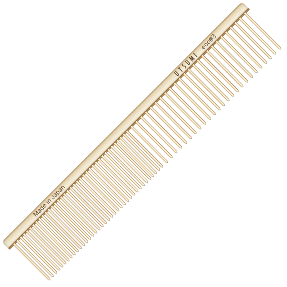 7.5" Curved Tip ECO #3 Comb Gold by Utsumi
