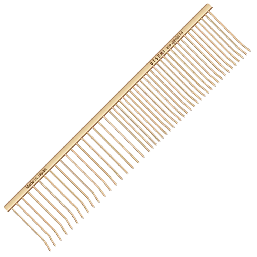 7.5" Curved Tip ECO Special #4 Comb Gold by Utsumi
