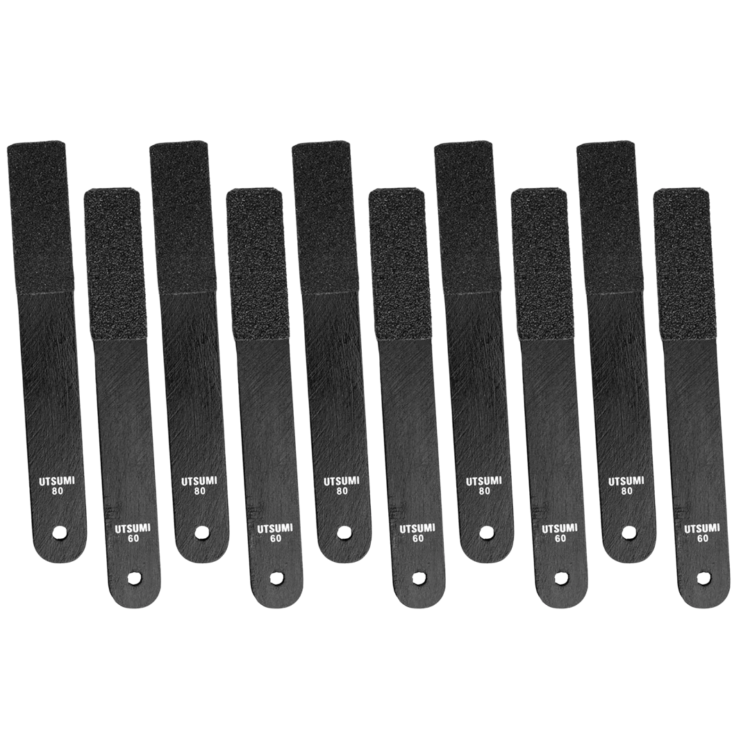 Pack of 10 Stripping Tool (#60grit /#80grit) Black by Utsumi