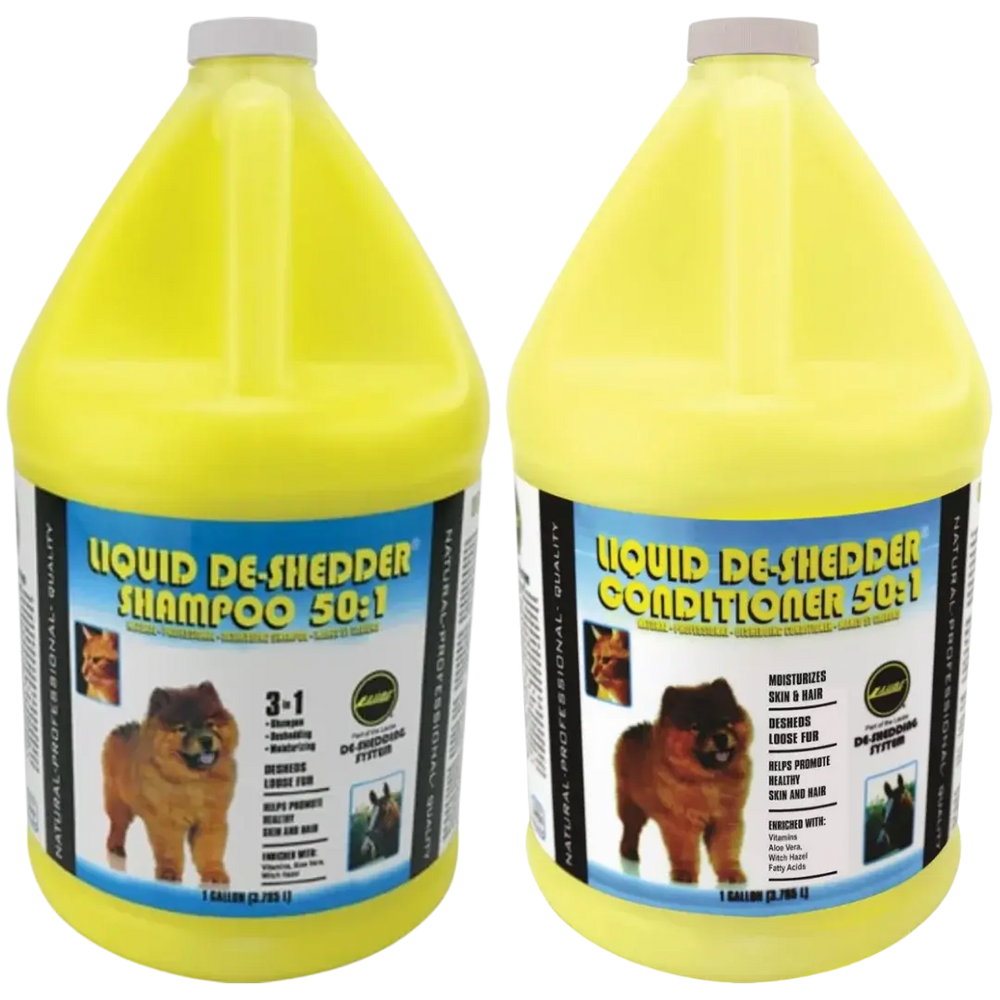 Liquid De-Shedder Shampoo and Conditioner Set Gallon by Wild Animal
