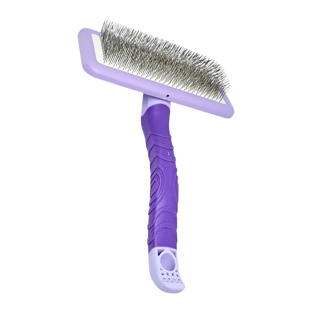Fluff Large Plastic Handle Slicker Brush Purple by Zolitta