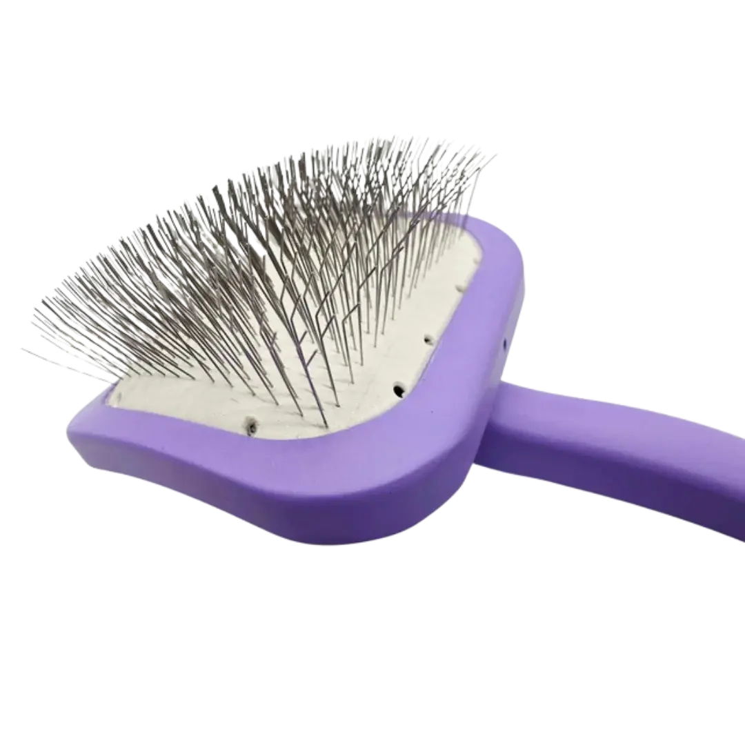 Soft Touch Purple Wooden Slicker Brush Large by Zolitta