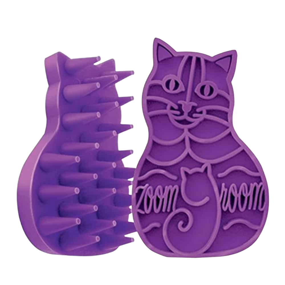 Bathing Brush for Cats Purple by ZoomGroom